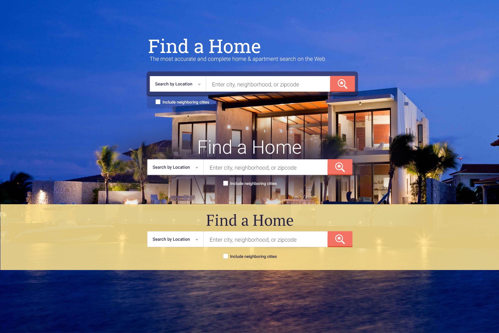 AVM home search, hero concepts