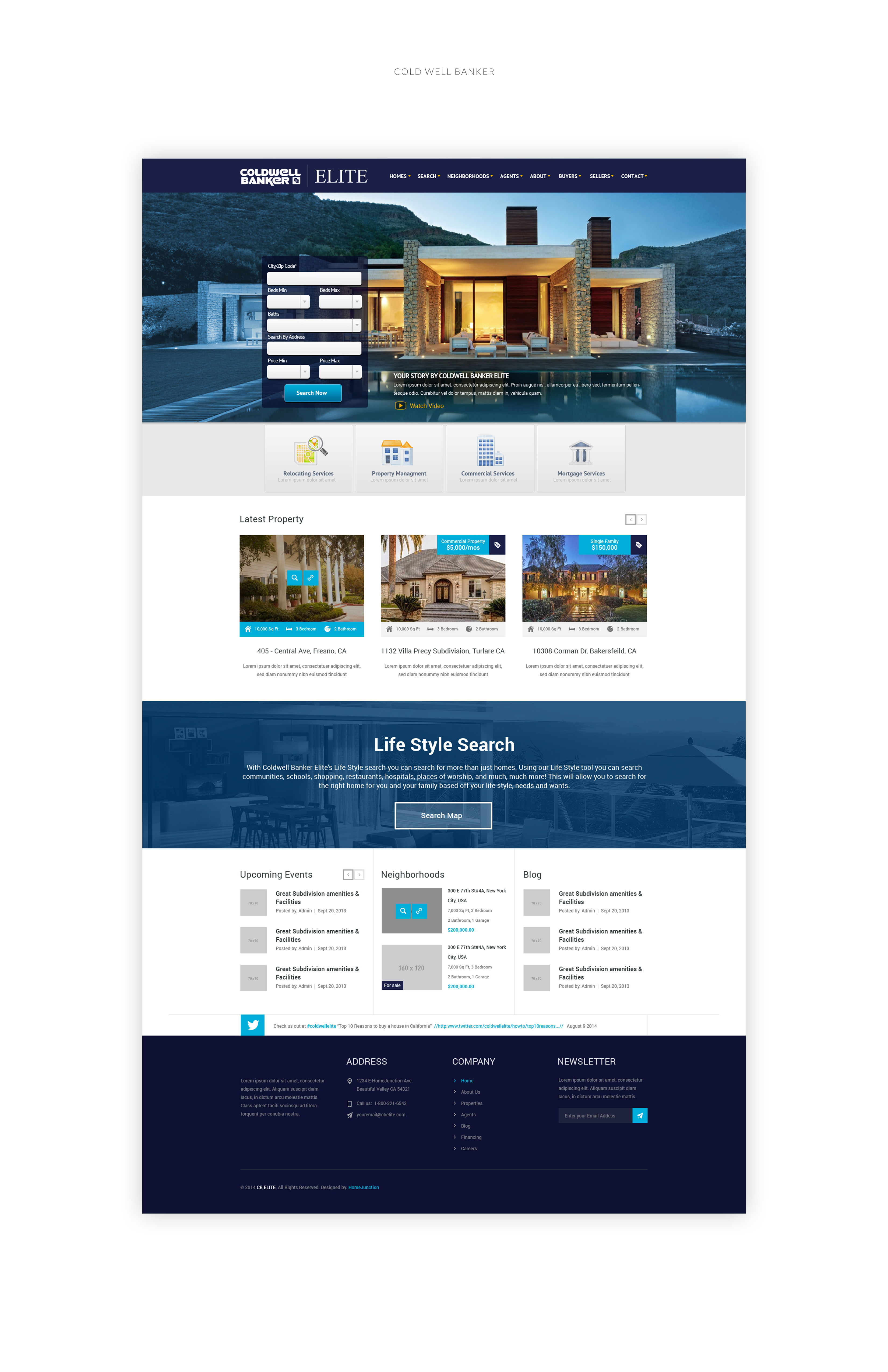 Coldwell Banker Elite, website design