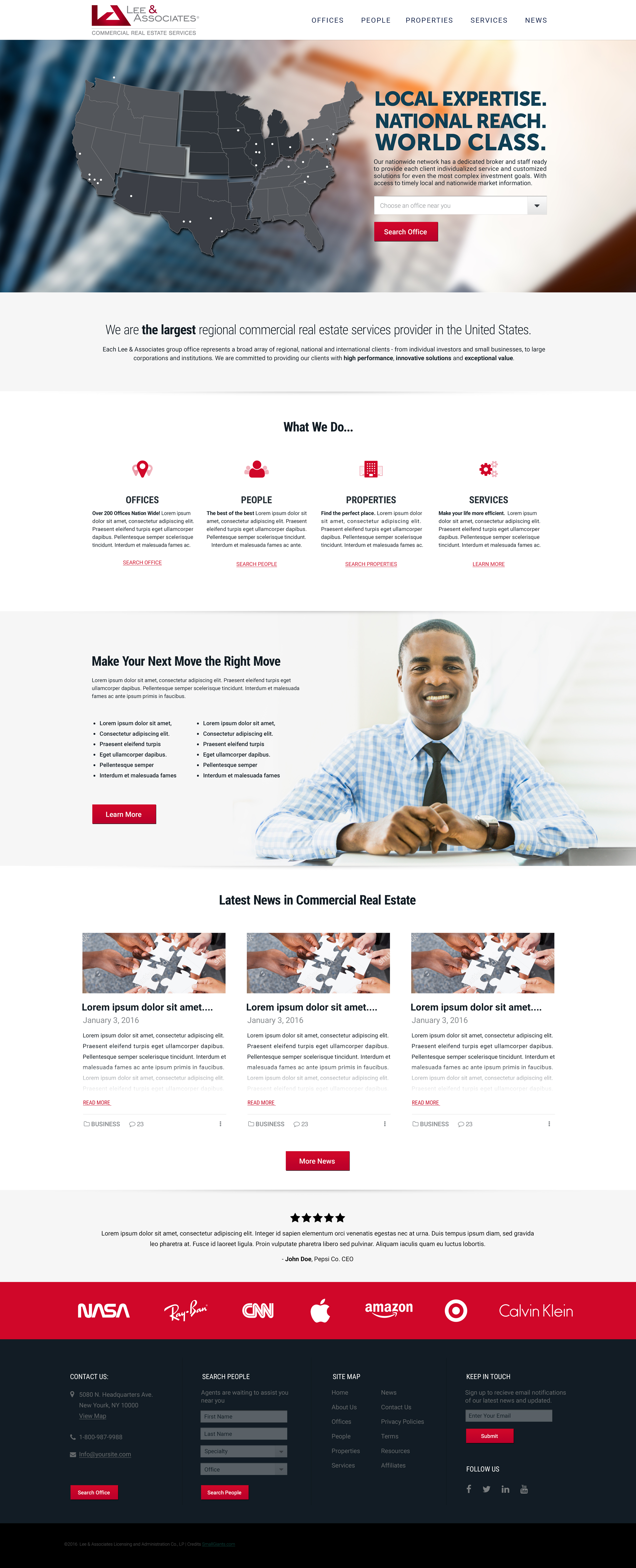 Lee & Associates, homepage concept one