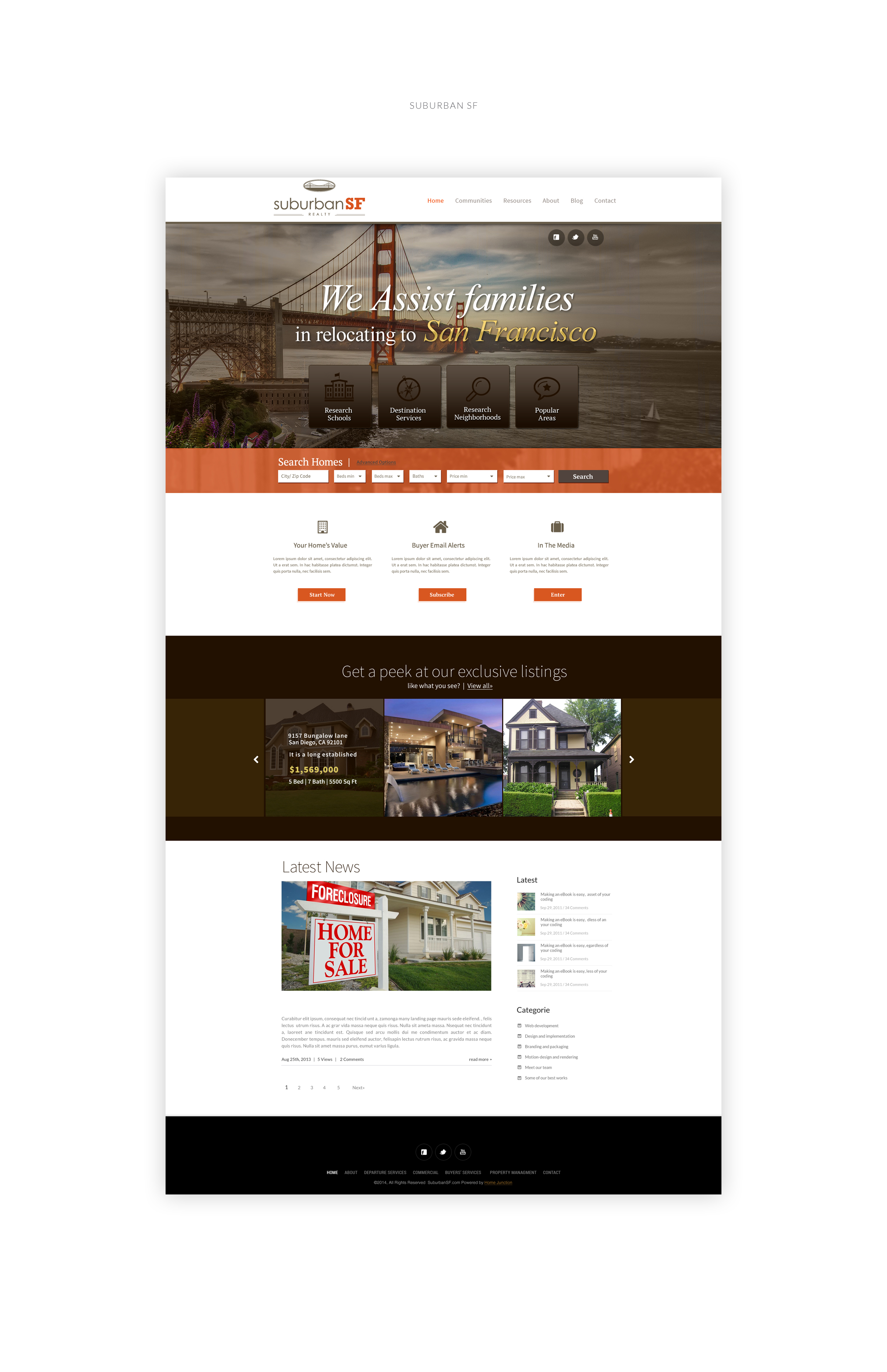 Suburban SF Realty, website design