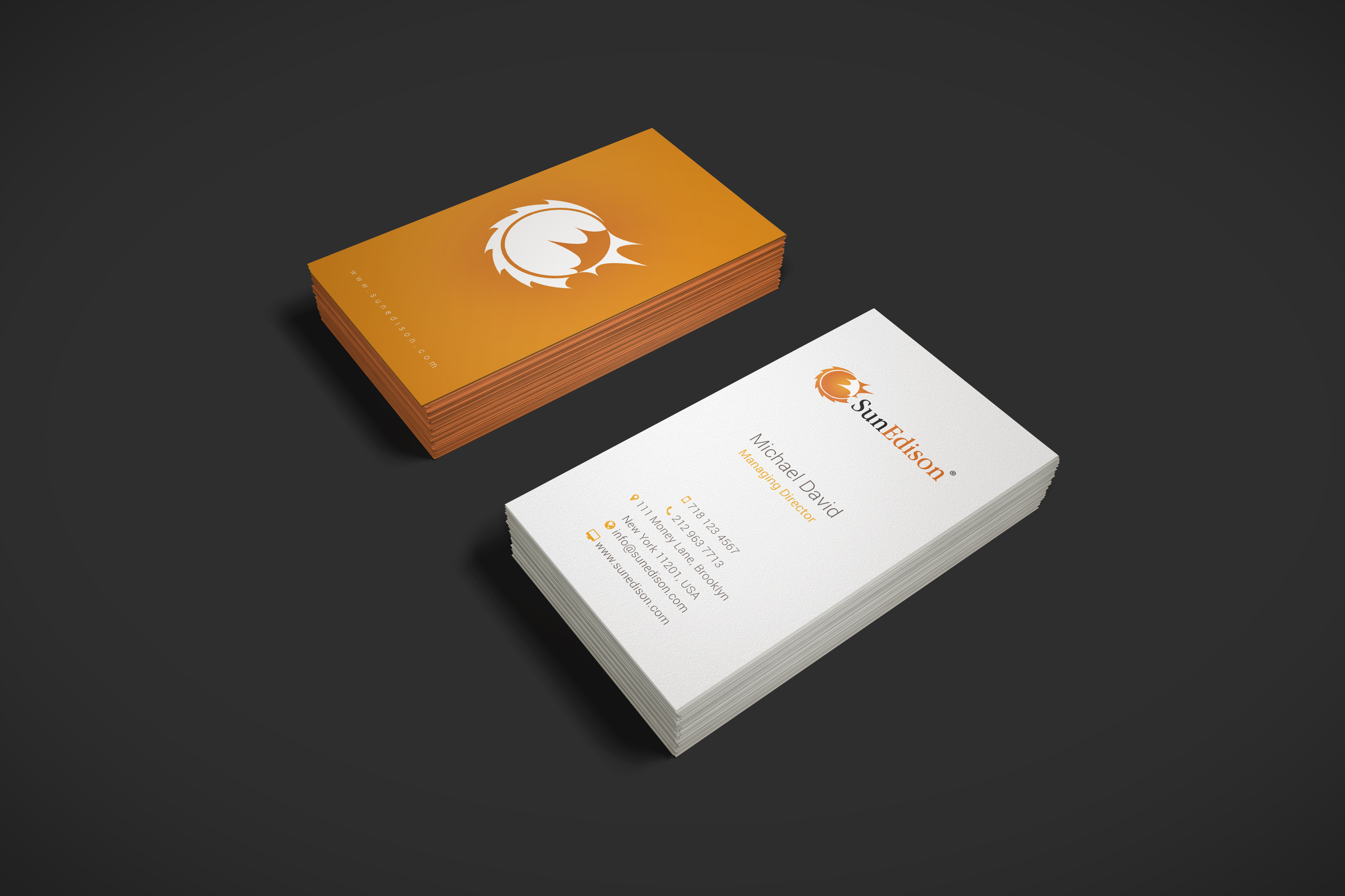 SunEdison, business card system